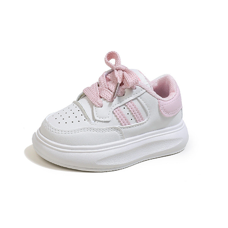 Children's Spring Soft Sole Lightweight White Boys Sneakers