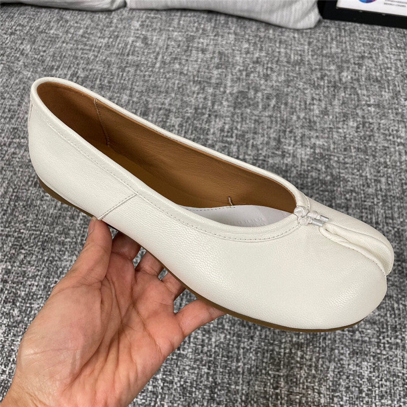 Echte flache Herbst-Loafer für Damen mit Hufeisen-Muster und flacher Öffnung