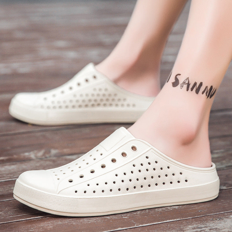 Summer Beach Hole Slip-on Waterproof Half Women's Shoes