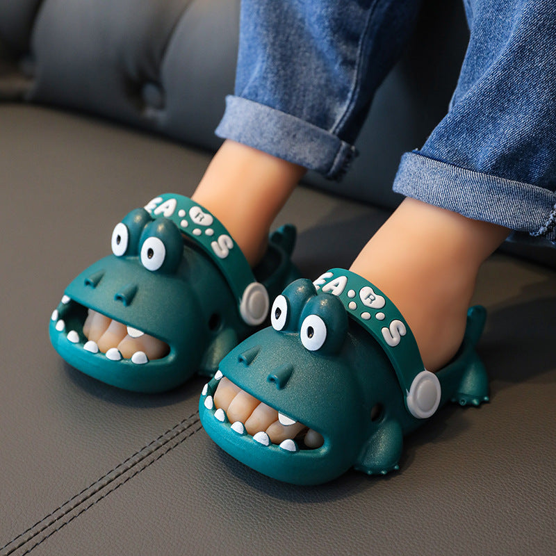 Children's Female Cute Cartoon Hole Home Pump Slippers