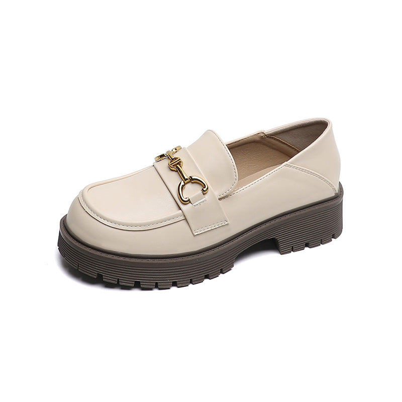 Damen Plateau Loafer im Retro-Stil mit kleiner Erhöhung