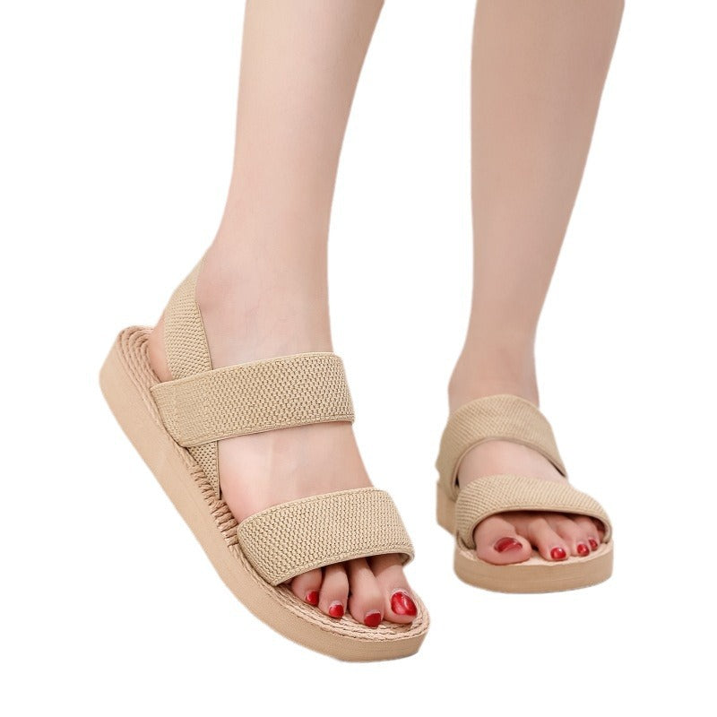 Women's Outdoor Roman Imitation Rope Bottom Flat Sandals