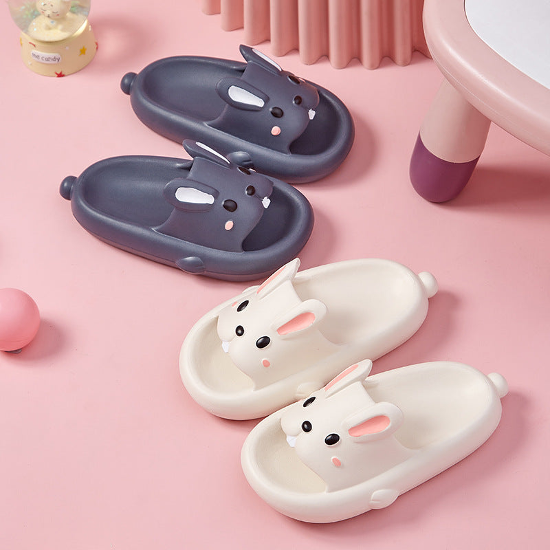 Sandales d'été pour enfants avec motif de lapin mignon et dessin animé de taille moyenne et grande