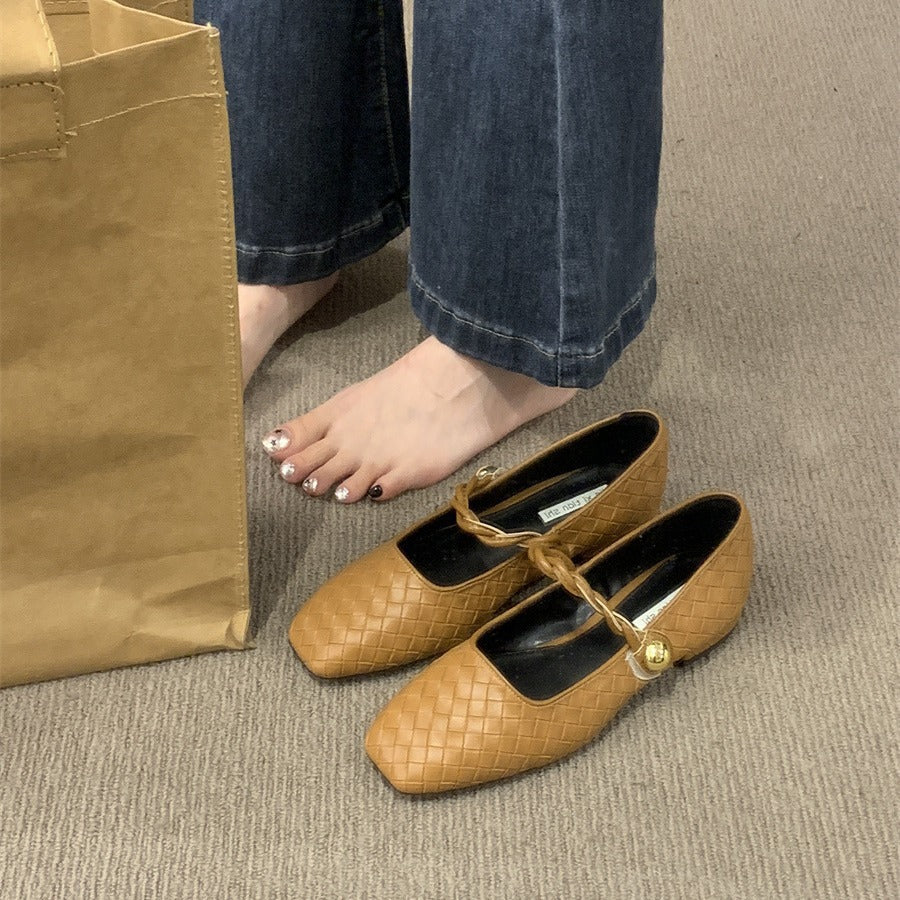 Chaussures basses Mary Jane à bout carré pour femmes