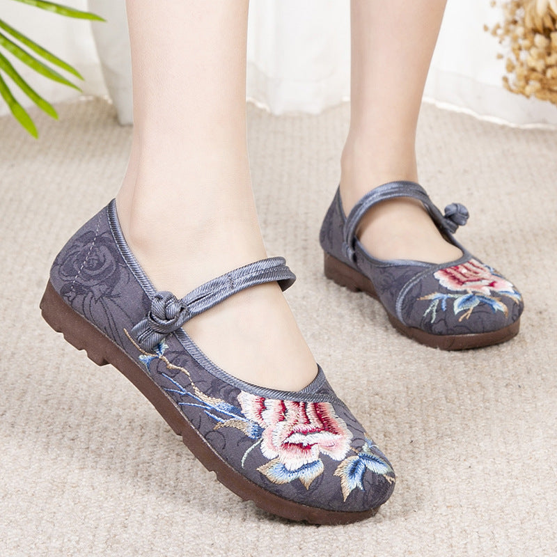 Women's Ethnic Style Embroidered For Han Chinese Clothing Comfortable Canvas Shoes