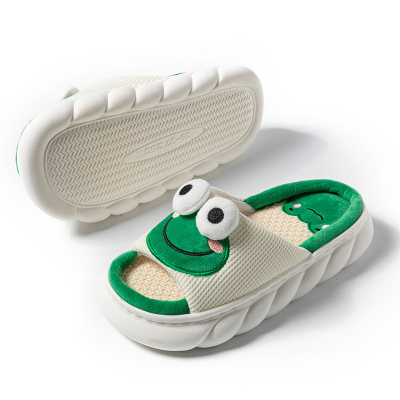 Women's & Men's Four Cute Frog Home Linen And Slippers