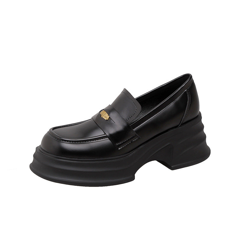 Women's Coin Platform Spring Muffin Height Increased Loafers