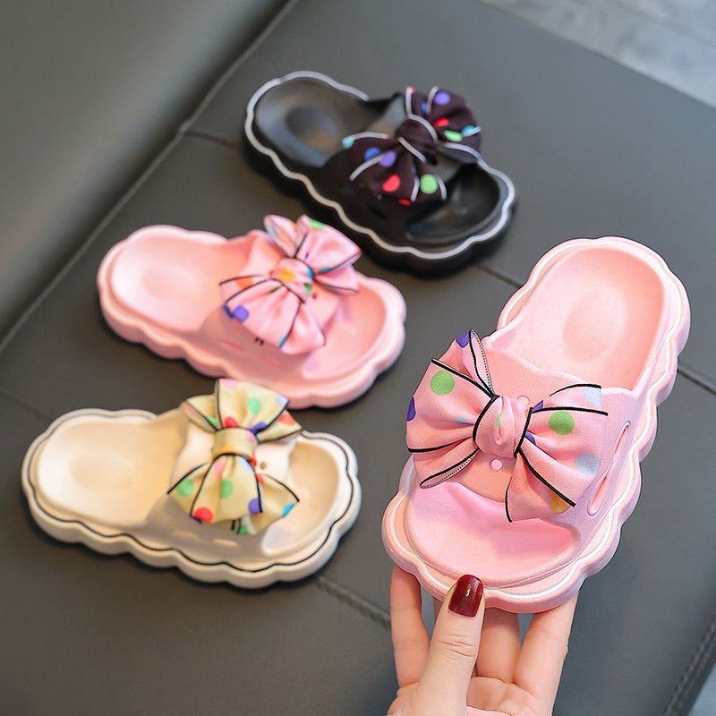 Autumn Fashion Bowknot Home Outdoor Thick Sandals