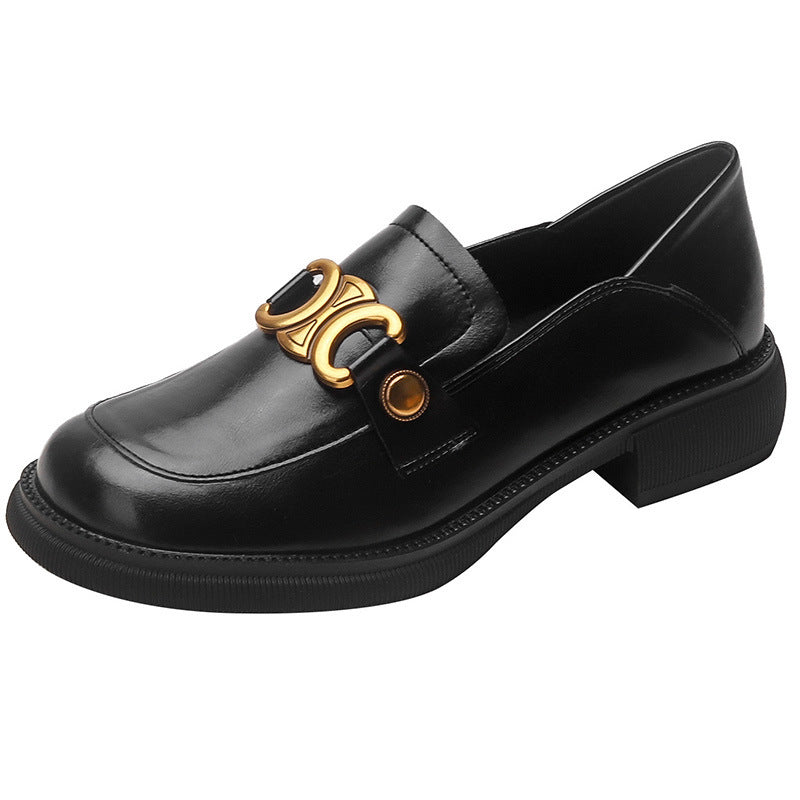 Damen Grape Mom Big Toe Kleine dicke Sohle Erhöhte Loafer