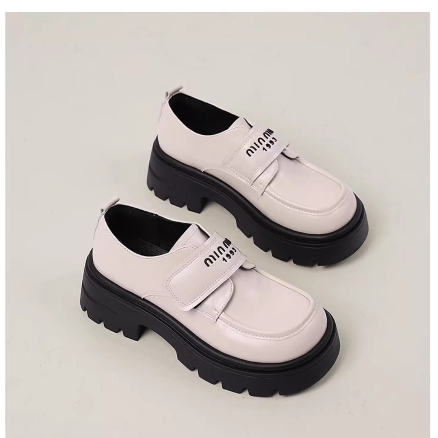 Women's Korean Style Fashion Retro Low-cut Chunky Spring Solid Color Heels