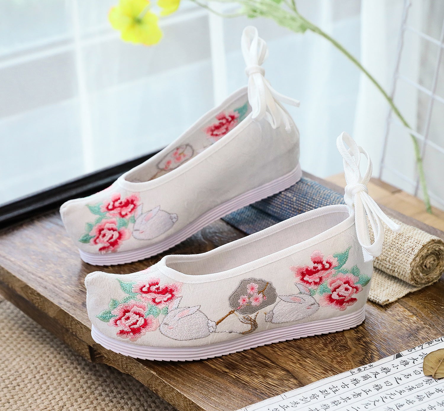 Bow For Han Chinese Clothing Chaussures en toile de style antique