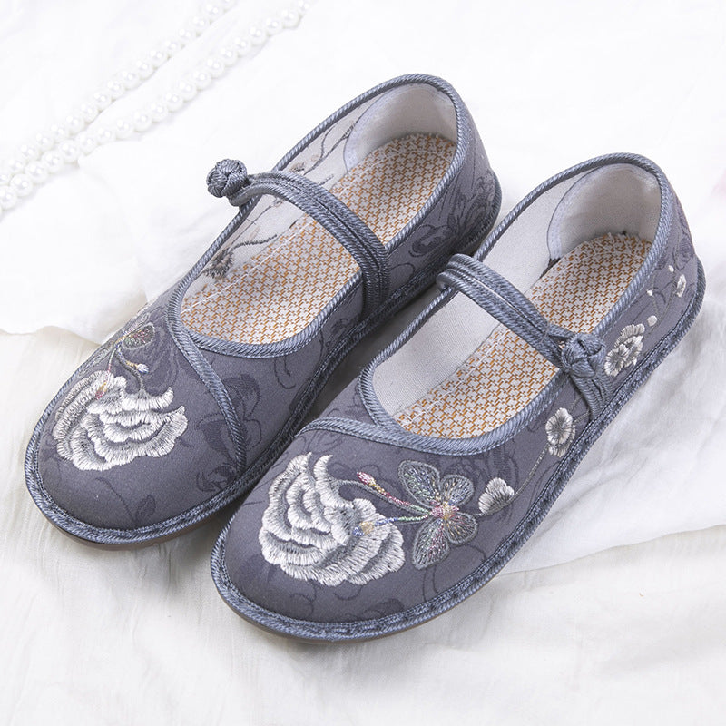 Women's Fashionable Handmade Embroidered Hanfu Ethnic Style Canvas Shoes