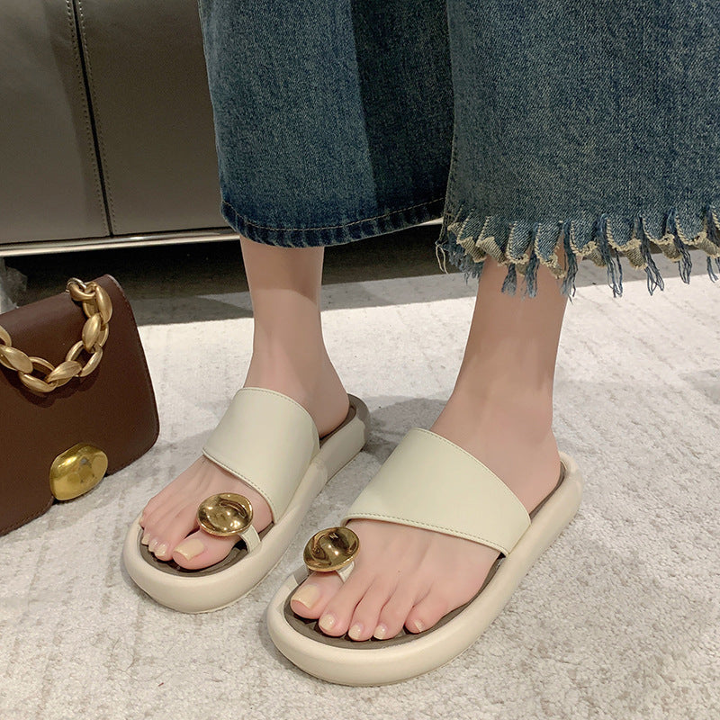 Women's Style High-grade Toe Covering Outer Wear Fashion Sandals