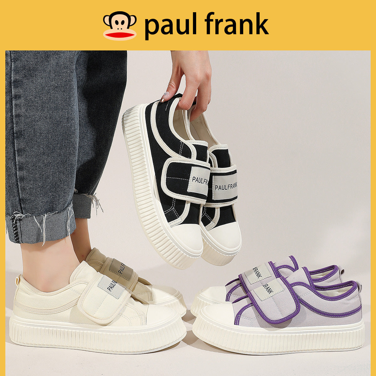 Women's Frank Summer Velcro Lazy Ugly Cute Canvas Shoes