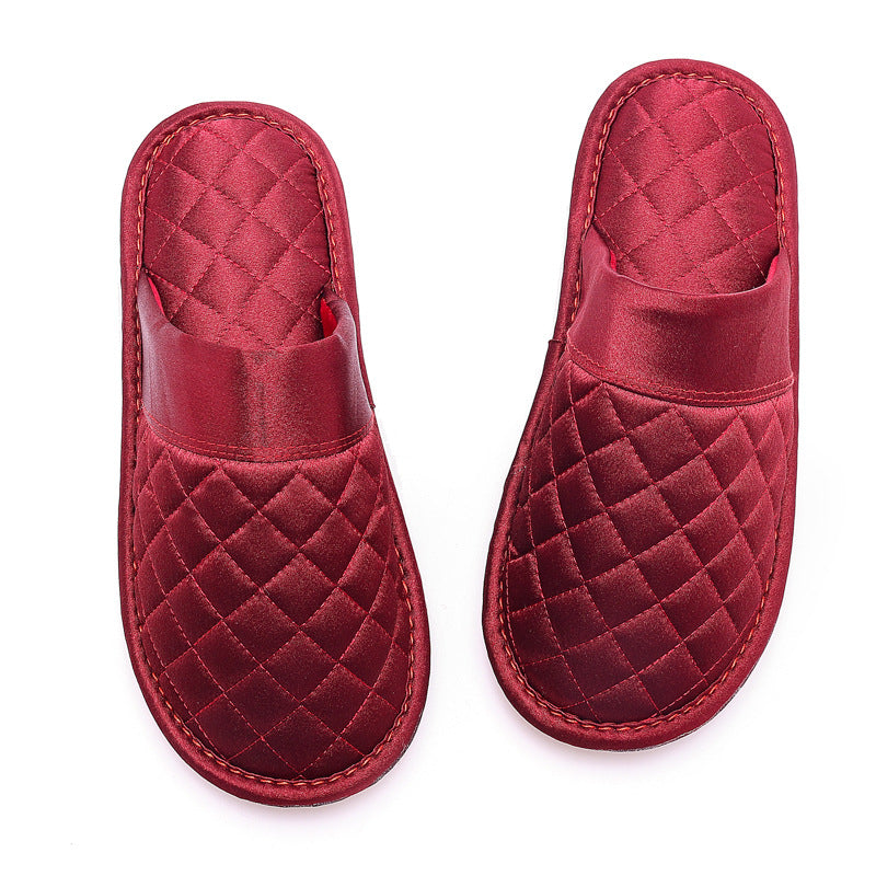 Red Festive Male And Female Bride House Slippers