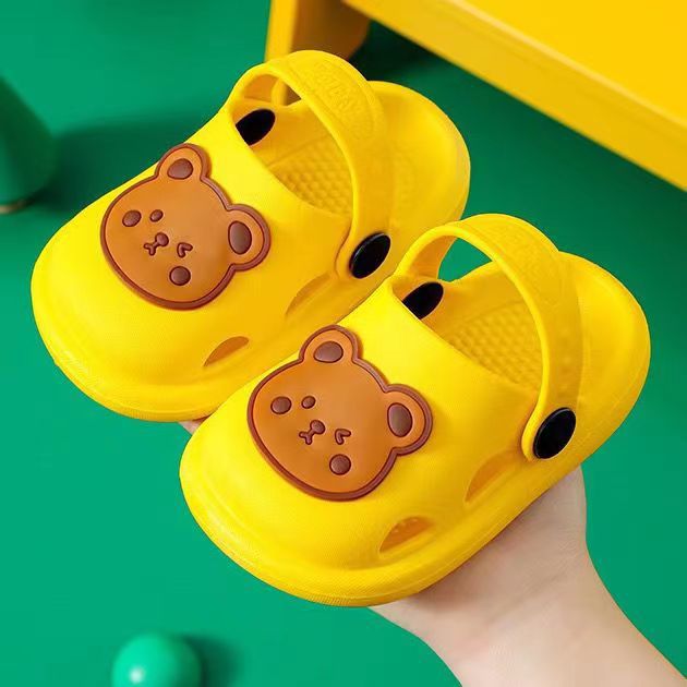 Children's Plastic Cartoon Bear Home Cute Hole Kid's Shoes