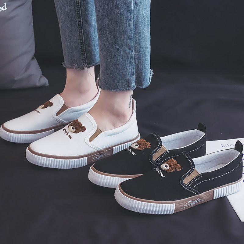 Women's Slip-on Versatile Breathable Korean Style Flat Canvas Shoes