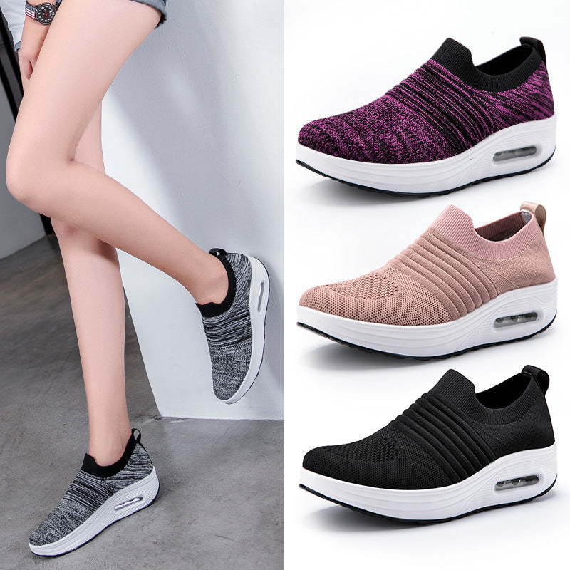 Women's Dancing Sports Rocking Nurse Soft Bottom Square Sneakers