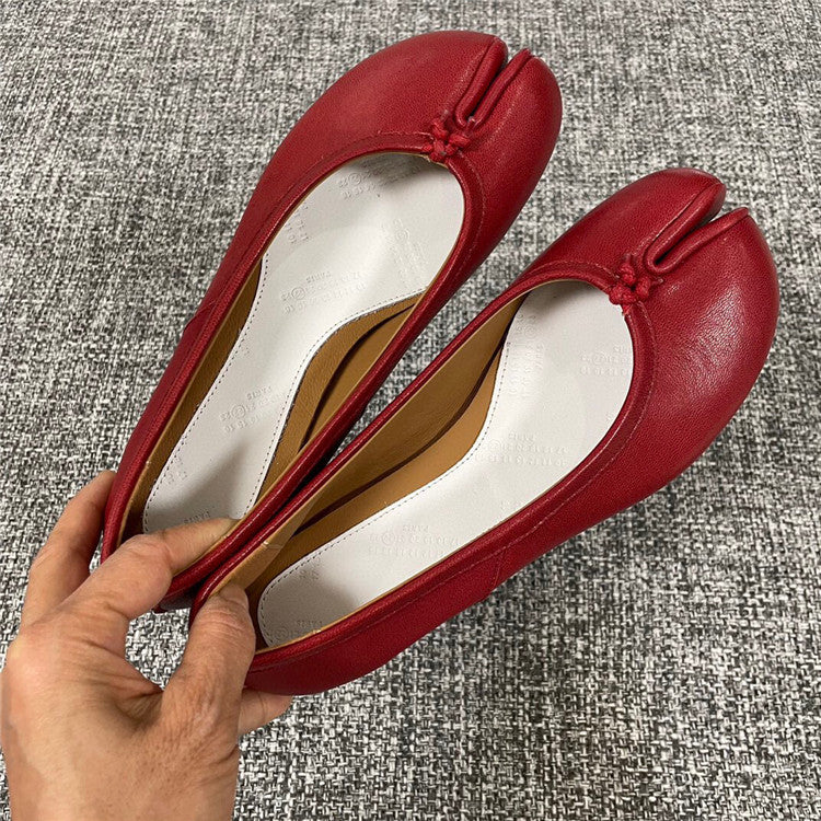 Echte flache Herbst-Loafer für Damen mit Hufeisen-Muster und flacher Öffnung