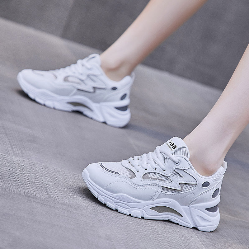 Damen-Schuhe im koreanischen Stil, klobige weibliche All-Matching-Plattform-Straßen-Leinenschuhe