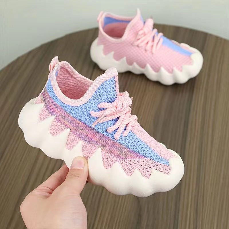 Children's Bottom Lightweight Fashion Octopus Flying Woven Sneakers