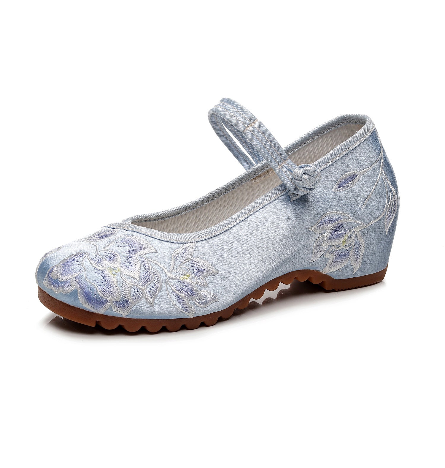 Women's Toe Invisible Elevated Cheongsam Antique Embroidered Canvas Shoes