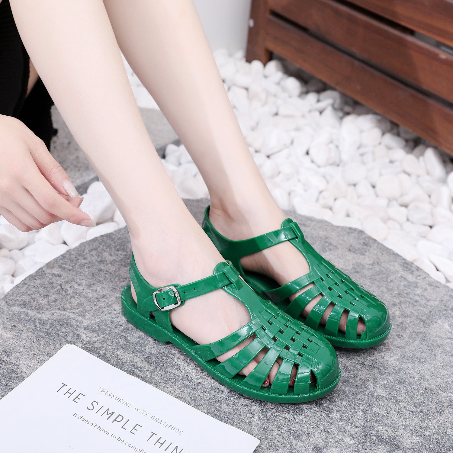 Women's Summer Soft Bottom Cutout Plastic Fashion Sandals