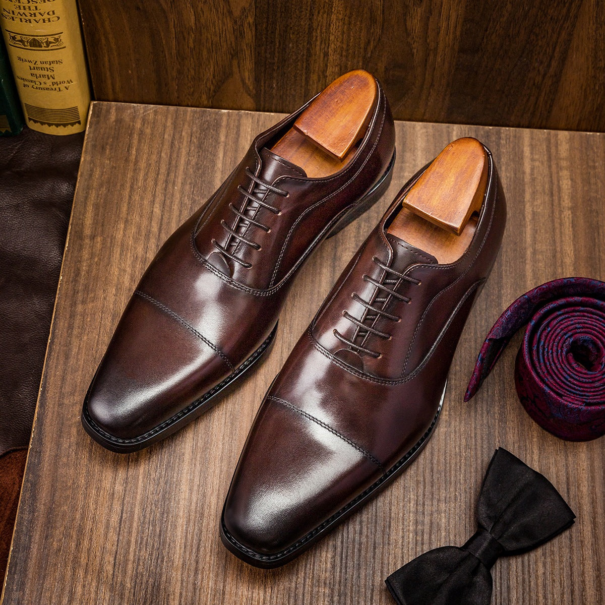 Zapatos de suela Coreana de cuero de tres articulaciones formales para hombre