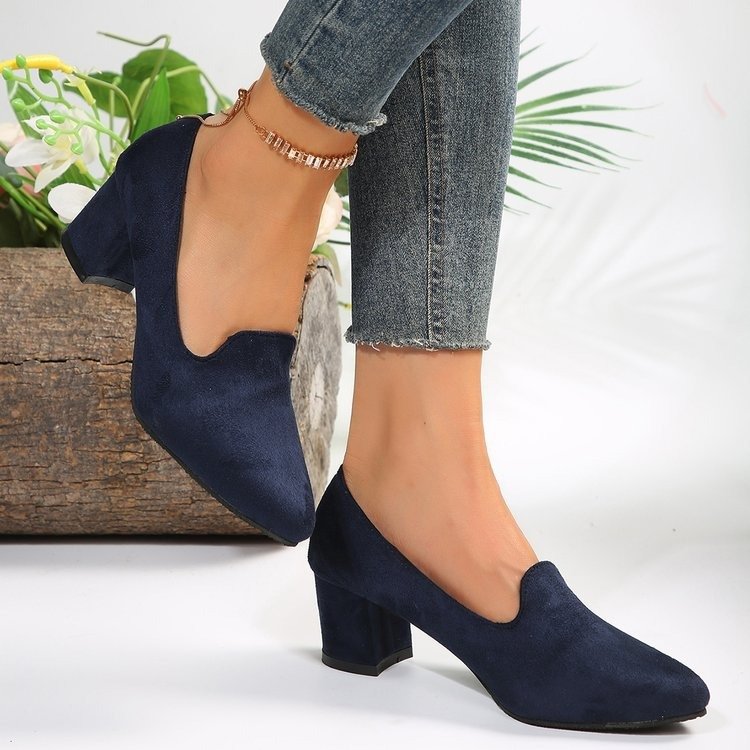 Women's Plus Size Suede High Autumn Chunky Casual Shoes