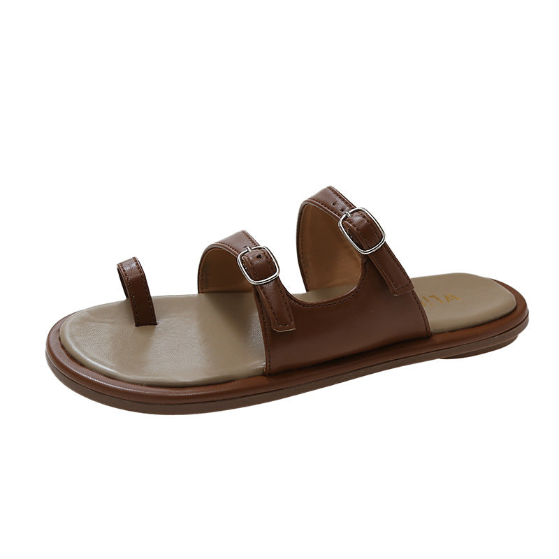 Women's Outdoor Spring Niche Simplicity Toe Covering Sandals