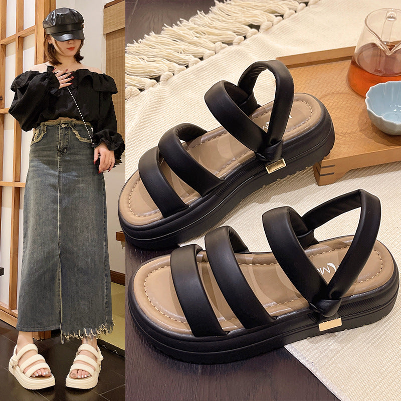 Women's Summer Fashion Comfort Slip-on Platform Beach Sandals
