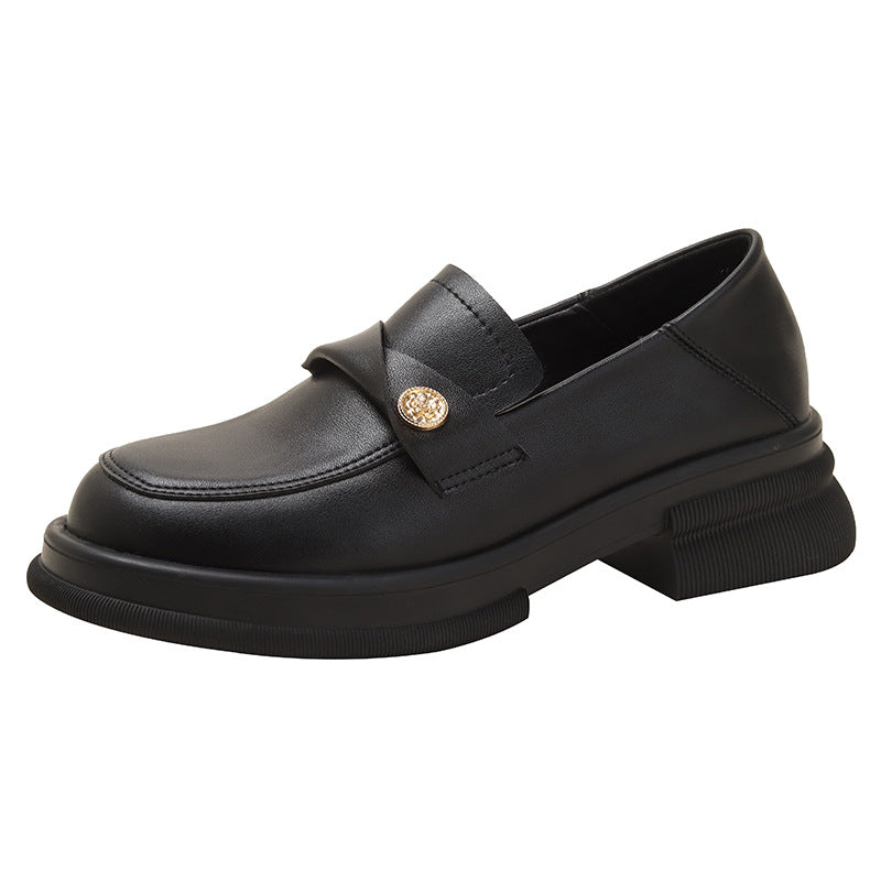 Gold Coin Thick Bottom Lazy Chunky Loafers