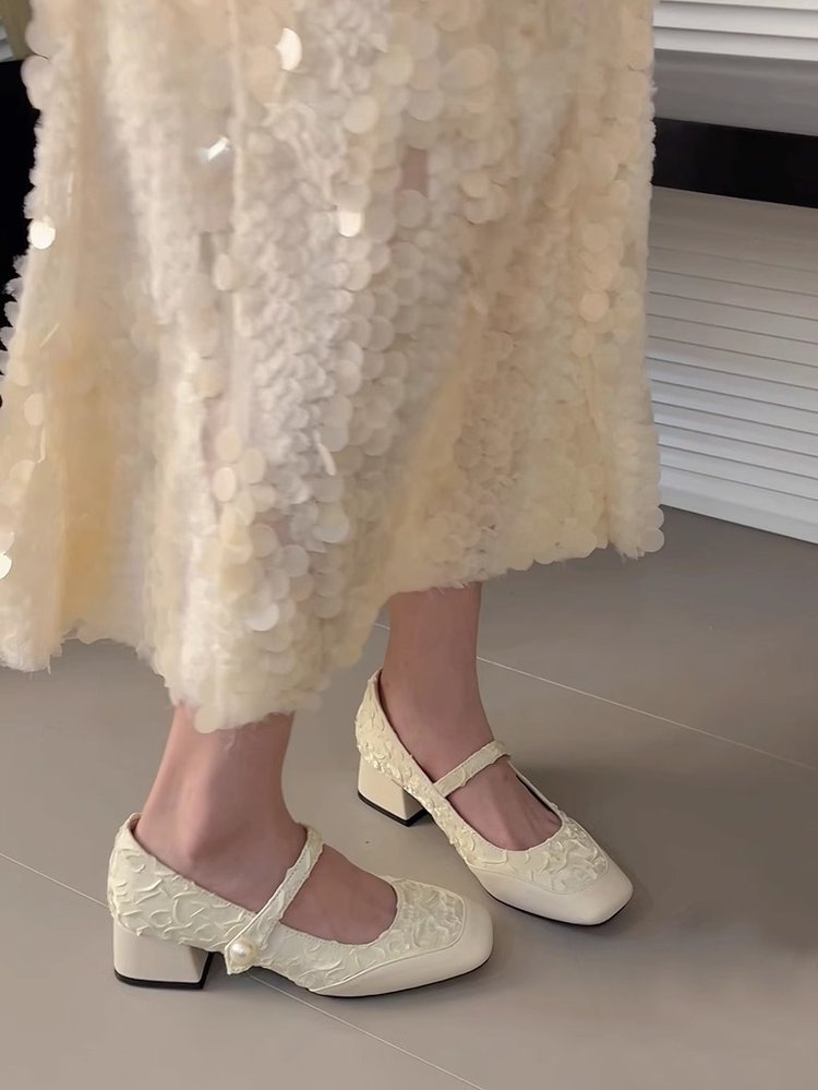 Jane Soft mit Rock Französisch Lei Stil Damenschuhe