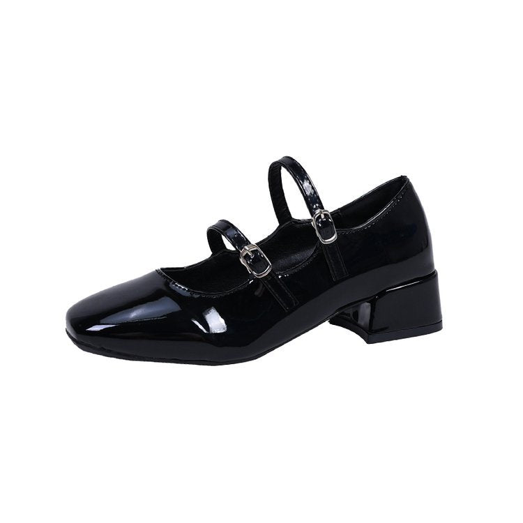 Women's French Style Shallow Mouth With Skirt Chunky Pumps Women's Shoes