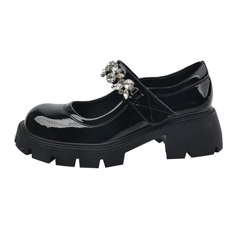 Women's Platform Shallow Mouth Mary Jane Preppy Loafers