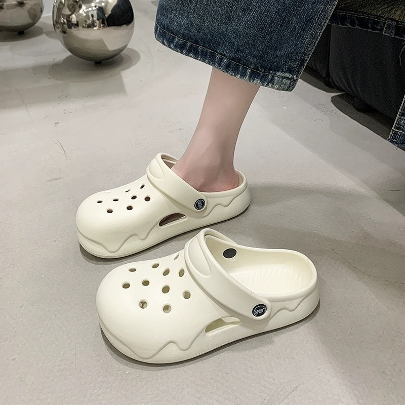 Chaussures d'extérieur tendance pour femmes avec trou et semelles à muffins