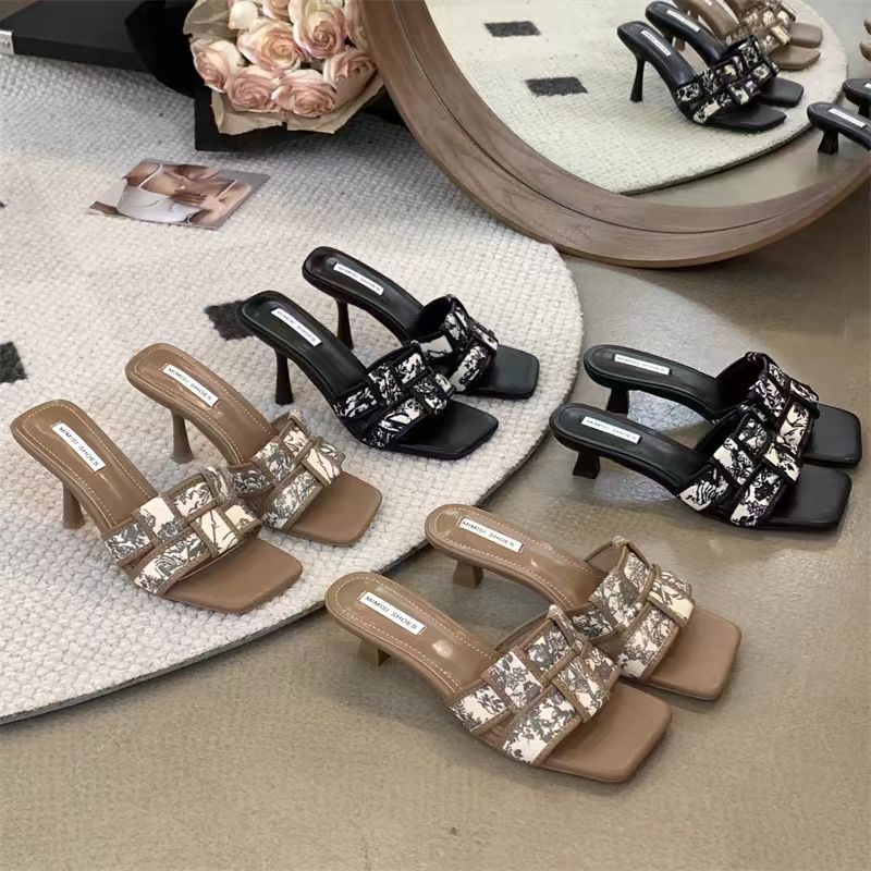 Women's Fashion Square Toe High Outdoor Wear French Style Heels