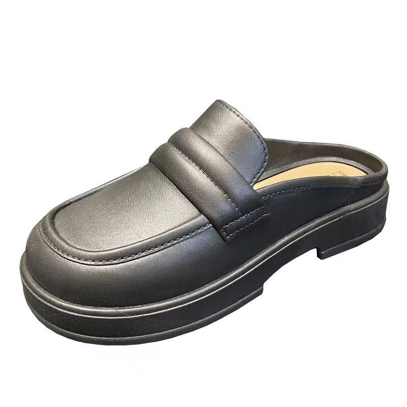 Damen Retro Plateau Lazy Half Sommermode Oberbekleidung Loafers