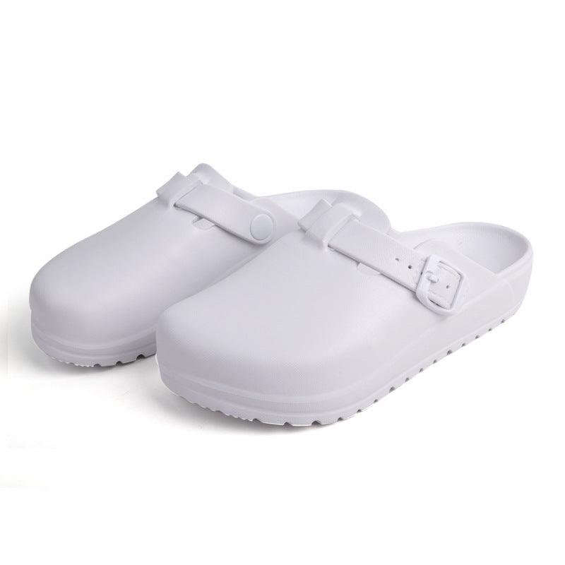 Women's & Men's Closed-toe Outdoor Wear Stylish Adjustable Buckle Indoor House Slippers