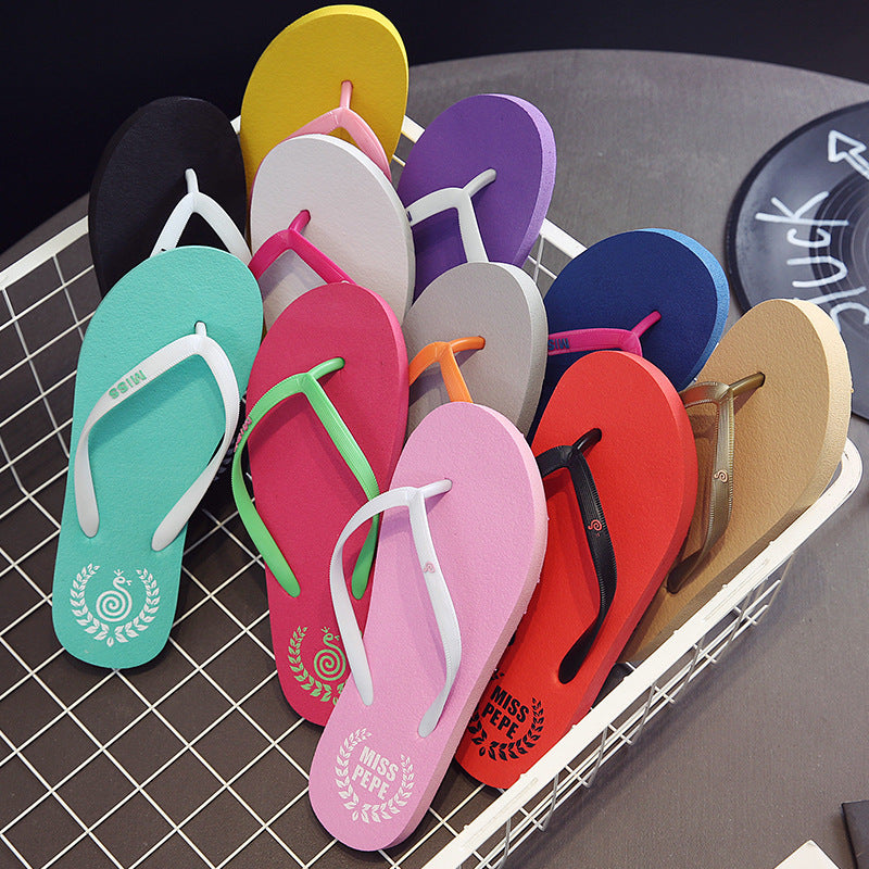 Women's Wear Korean Style Flat Flip-flop Seaside Sandals