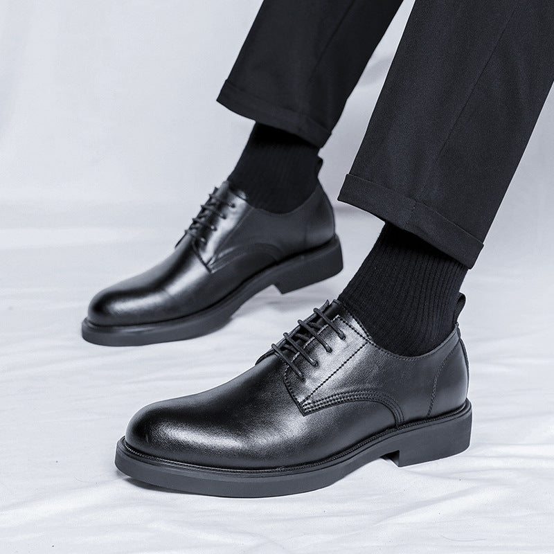 Chaussures en cuir de style britannique respirant pour hommes
