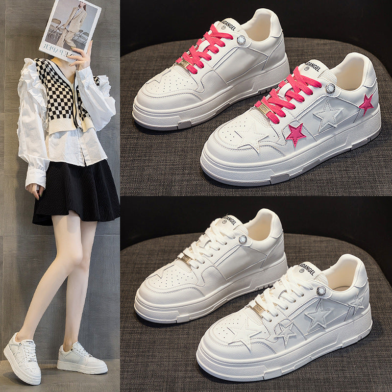 Women's Contrast Color White Autumn Korean Sports Casual Shoes