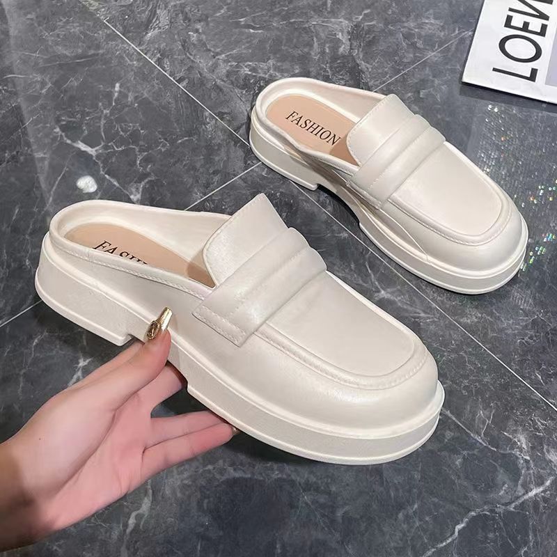 Women's Retro Platform Lazy Half Summer Fashion Outwear Loafers