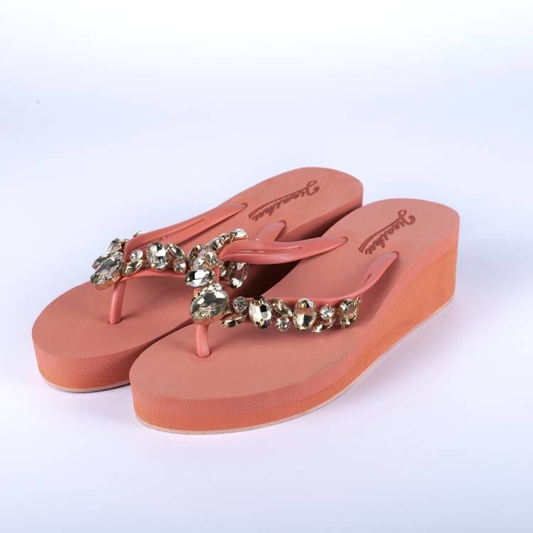 Women's Rhinestone Platform Flip-flops Summer Outdoor Fashion Korean Slippers