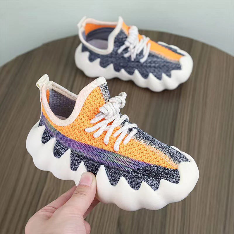 Children's Bottom Lightweight Fashion Octopus Flying Woven Sneakers