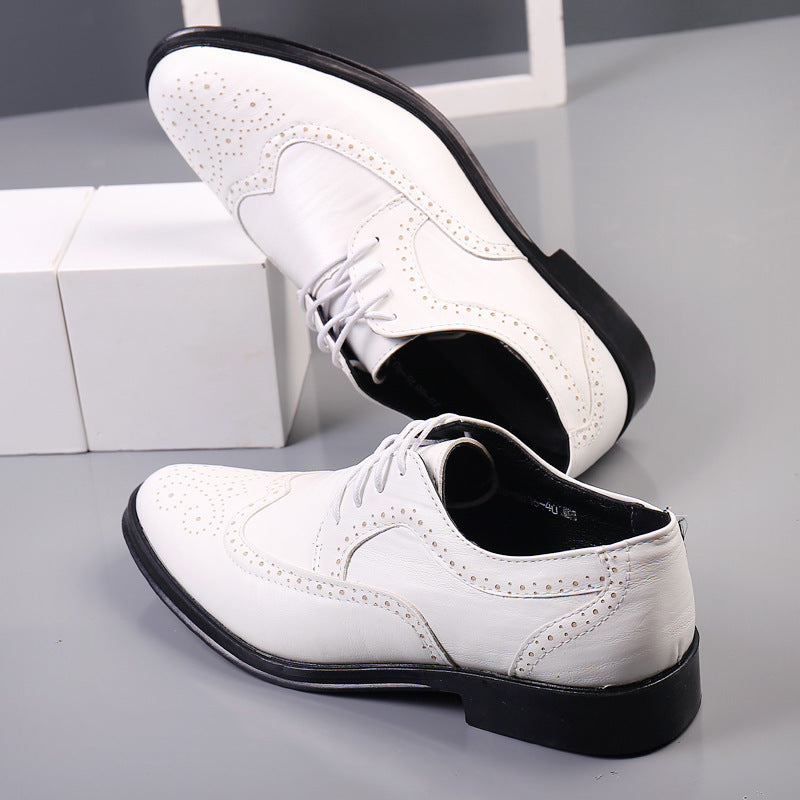 Zapatos de cuero de negocios tallados hermosos para hombres