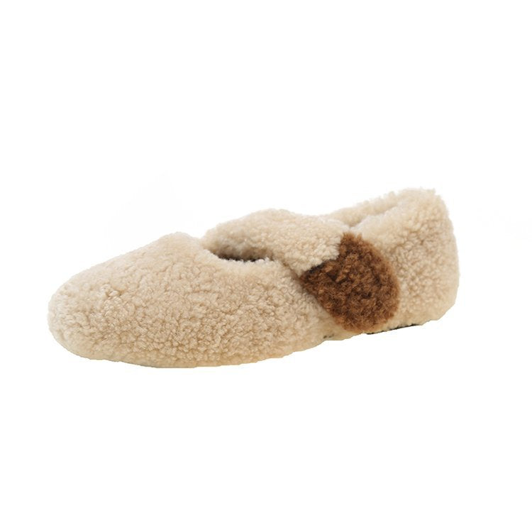 Women's Fluffy Mao Amo Flat Pregnant Lightweight Women's Shoes