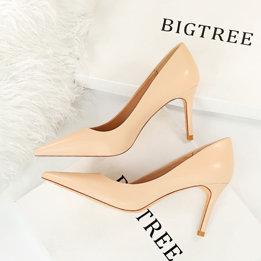 Women's Simple Professional Stiletto Shallow Mouth Pointed Toe Women's Shoes