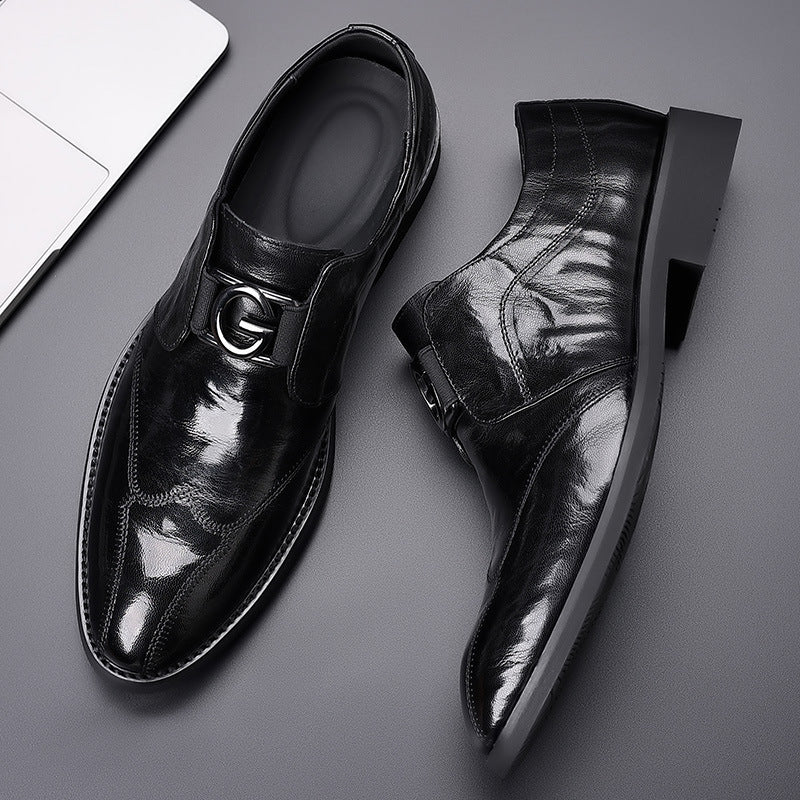 Chaussures en cuir de style britannique rétro pour hommes d'affaires