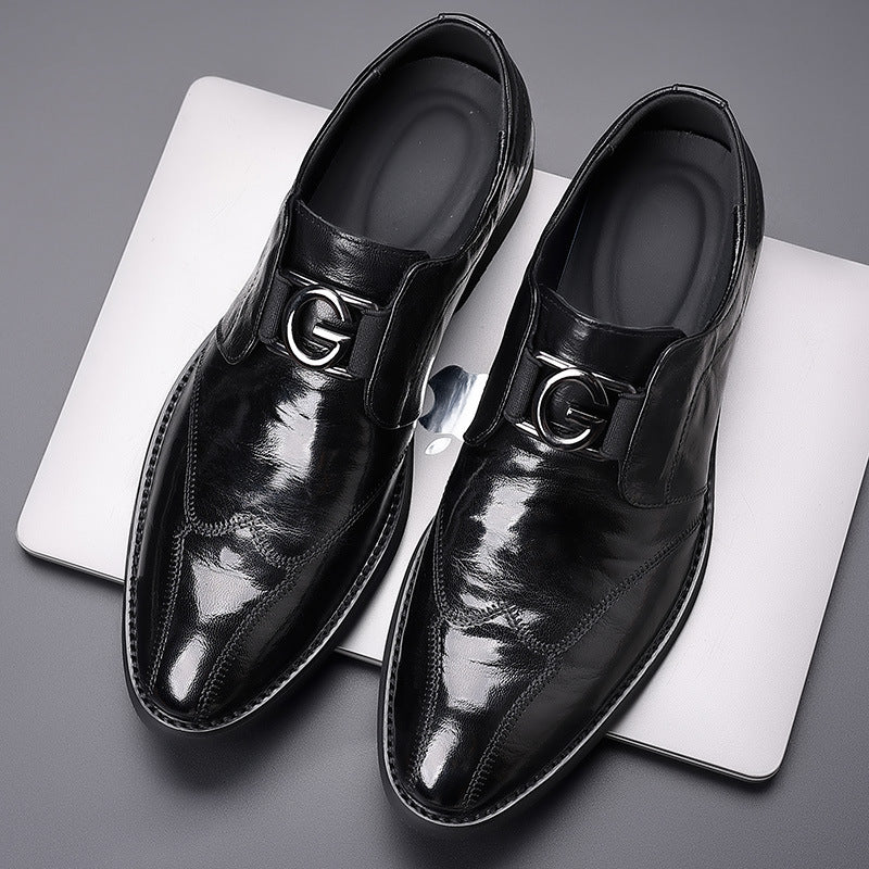 Men's Business Formal Wear Retro British Style Leather Shoes